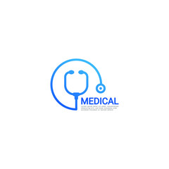 Stethoscope medical icon design isolated on white background. Vector illustration