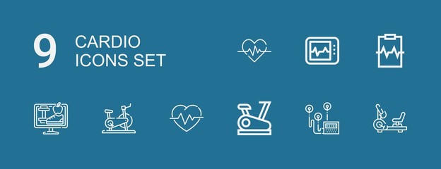 Editable 9 cardio icons for web and mobile