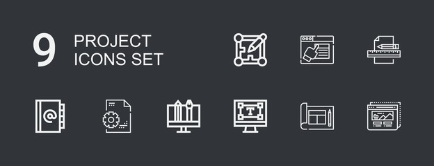 Editable 9 project icons for web and mobile