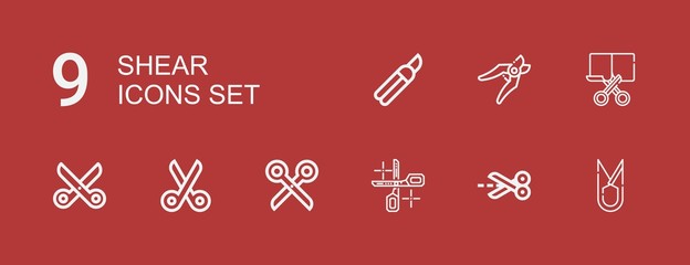 Editable 9 shear icons for web and mobile