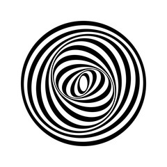Circle design element. Circular swirl movement illusion.