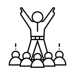 Rising leader line icon, concept sign, outline vector illustration, linear symbol.