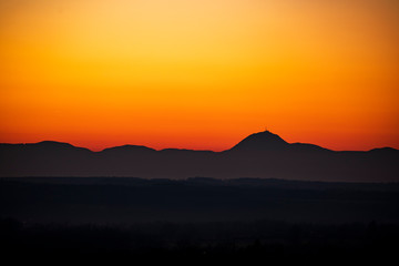 Puy de dome volcano and mountains, Auvergne, France.