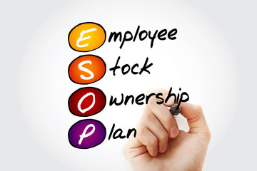 ESOP - Employee Stock Ownership Plan acronym, business concept background