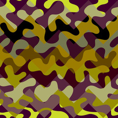 Patchwork textile pattern in military style. . Vector image.