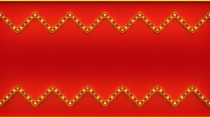 Red sign retro light board screen. 3d rendering