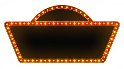 Red sign retro light board on white background. 3d rendering