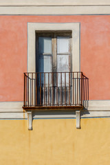 Obraz na płótnie Canvas Old balcony wood and metal fences