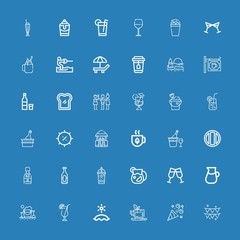 Editable 36 cocktail icons for web and mobile