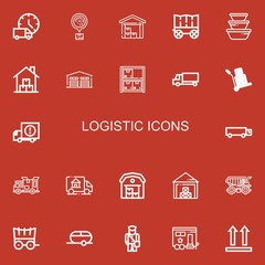 Editable 22 logistic icons for web and mobile
