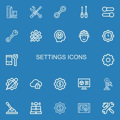 Editable 22 settings icons for web and mobile