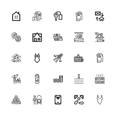 Editable 25 pool icons for web and mobile