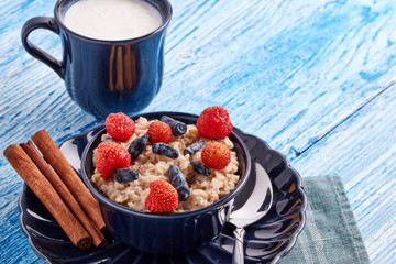 Oatmeal porridge. Healthy breakfast