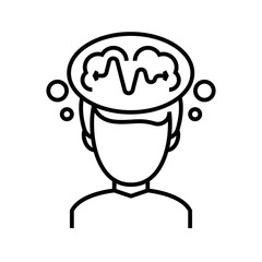 Mind burning line icon, concept sign, outline vector illustration, linear symbol.