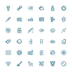 Editable 36 seafood icons for web and mobile