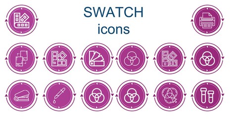 Editable 14 swatch icons for web and mobile