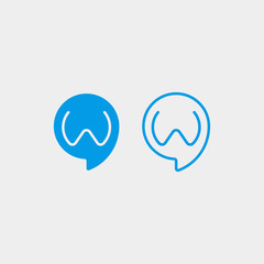 Letter W Chat Logo Design Template Vector