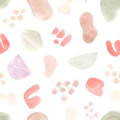 Watercolor seamless pattern with abstract forms