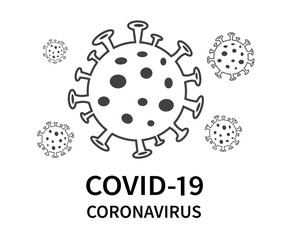 The coronavirus COVID-19 outbreak has spread from China. Coronavirus cell icon. Vector illustration