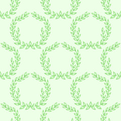 Beautiful vintage hand drawn leaf seamless pattern. Cute artistic decoration for bakery menu background, market, shop, cafe design in watercolor style on white background.