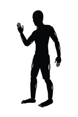 Robot silhouette vector 