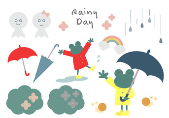 梅雨イラストセット
