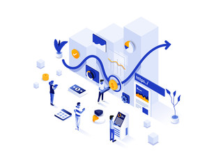 Modern Isometric Illustration design - Investment Solution