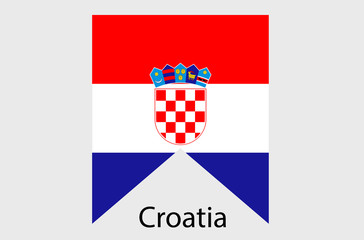 Croatian flag icon, Croatia country flag vector illustration