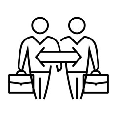 Partners line icon, concept sign, outline vector illustration, linear symbol.