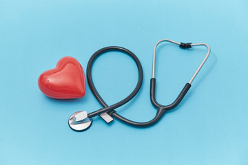  Red heart and stethoscope 