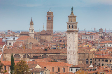 Aerial panorama of venetian bell towers, Venice, Italy © Gianluca