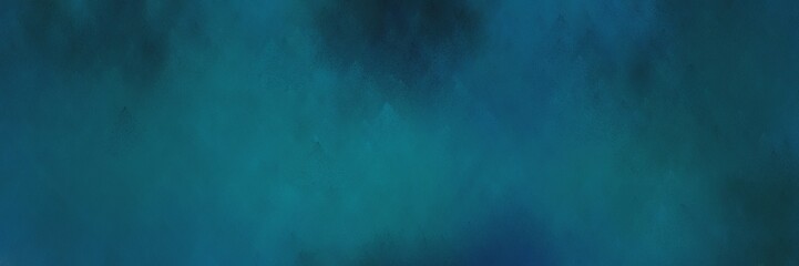 abstract painting background graphic with teal green, very dark blue and teal colors and space for text or image. can be used as horizontal background graphic