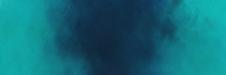 vintage abstract painted background with teal, dark cyan and very dark blue colors and space for text or image. can be used as header or banner