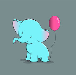 Cute elephant gives his love