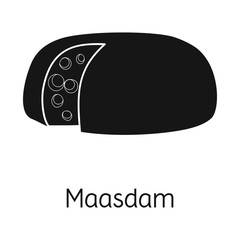 Isolated object of cheese and maasdam sign. Web element of cheese and piece vector icon for stock.