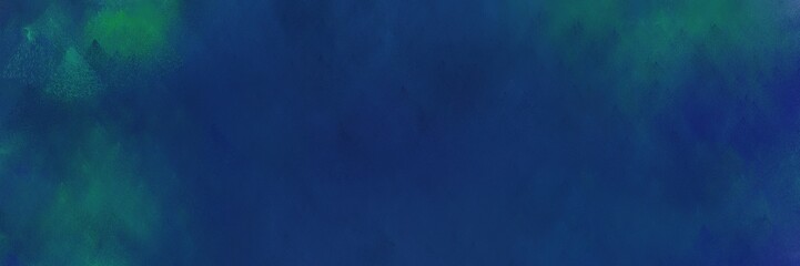 abstract painting background texture with midnight blue, teal green and sea green colors and space for text or image. can be used as horizontal background graphic