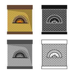 Vector design of oven and bread icon. Collection of oven and interior stock vector illustration.