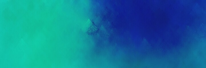 abstract painting background graphic with midnight blue, light sea green and teal colors and space for text or image. can be used as header or banner