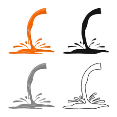 Isolated object of splash and orange sign. Collection of splash and fresh stock symbol for web.