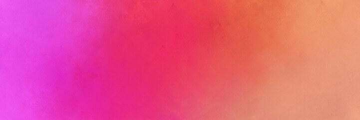 moderate pink, neon fuchsia and dark salmon colored vintage abstract painted background with space for text or image. can be used as horizontal background graphic