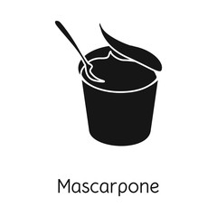 Isolated object of mascarpone and cheese icon. Graphic of mascarpone and meal stock symbol for web.