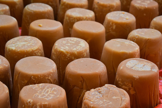 bunch of jaggery at the factory 