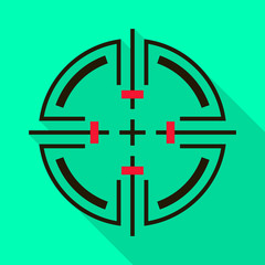 Sniper sight vector icon.Flat vector icon isolated on white background sniper sight.
