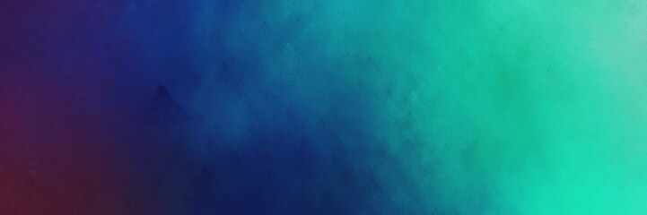 light sea green, midnight blue and dark cyan colored vintage abstract painted background with space for text or image. can be used as header or banner