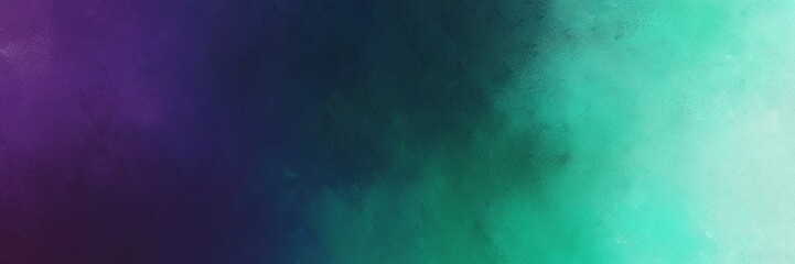 medium aqua marine, very dark blue and sea green colored vintage abstract painted background with space for text or image. can be used as horizontal background graphic