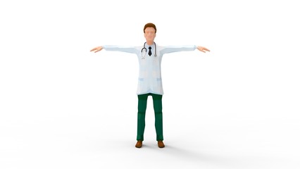 3d rendering of a computer generated doctor model standing.