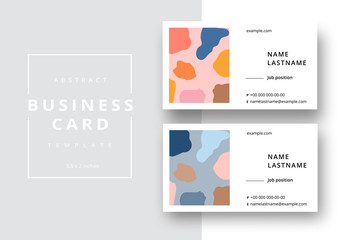 Trendy minimal abstract business card template. Modern corporate stationery id layout with geometric pattern. Vector fashion background design with information sample name text.