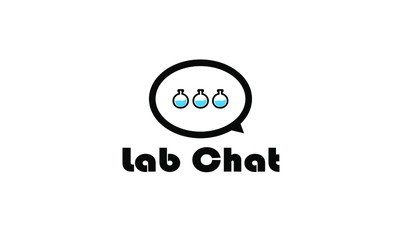 Lab Chat Logo, Lab Talk Logo Template Design Vector, Emblem, Design Concept, Creative Symbol, Icon - Vector