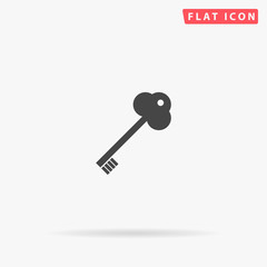 Old Key flat vector icon