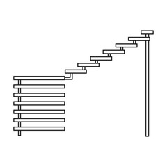 Staircase vector icon.Outline vector icon isolated on white background staircase.